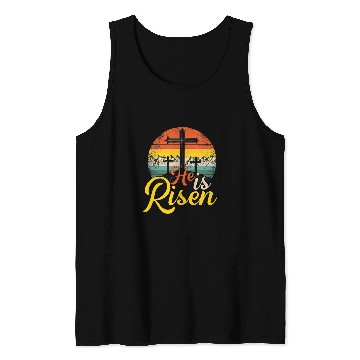 Discover Christian He Is Risen Christian Easter Jesus Christ Tank Tops