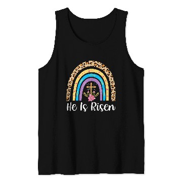 Discover Christian He Is Risen Rainbow Christian Happy Easter Jesus315 Christ Tank Tops
