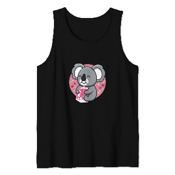 Discover Funny Bear Kawaii Koala Bear Drinking Strawberry Milk Cute Japanese Cute Bears Tank Tops