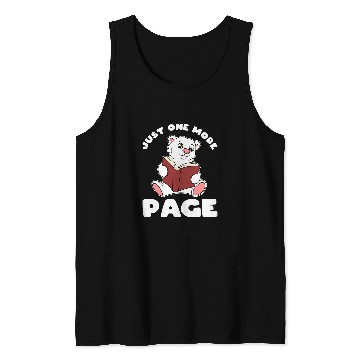 Discover Funny Polar Bear and Books Just One More Page Tank Tops