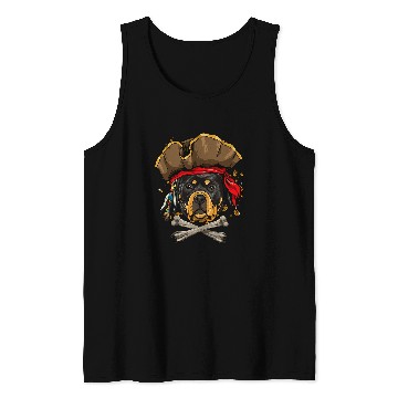 Discover Dog Rottweiler Pirate Jolly Roger Flag Crossbones Dog Lover Tank Tops