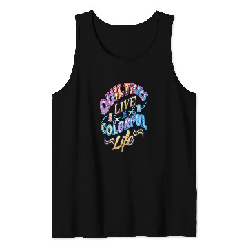 Discover Sewing Machine Quilters Live A Colorful Life Quilting Patchwork Seamstress Tank Tops