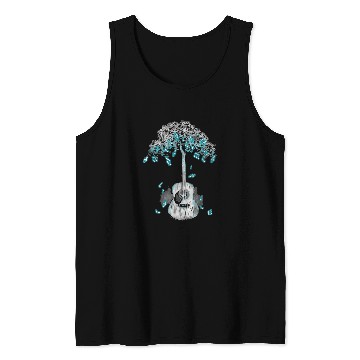 Discover Guitarist Acoustic Guitar Tree of Life Guitar Player Nature Tank Tops