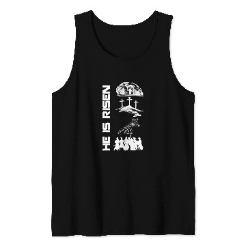 Discover Christian He Is Risen Christian Easter Happy Easter Tank Tops