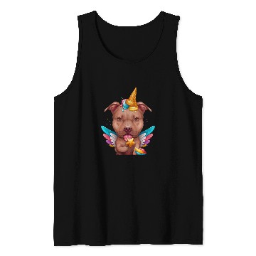 Discover Chocolate Pit Bull Terrier Ice Cream Unicorn Tank Tops