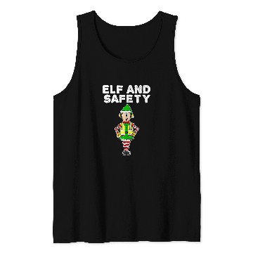 Discover Elf and Safety Work Christmas Party Construction Worker Tank Tops
