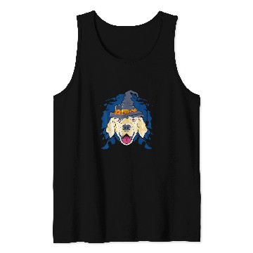 Discover Goldie Witch Funny Halloween 175 Golden Retriever Dog Tank Tops