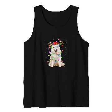Discover Dog Samoyed Lover xmass Lighting Santa Samoyed Christmas Tank Tops