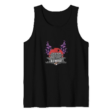 Discover Funny Bear Sakura Tree Panda Bear Japanese Temple Cherry Flower Tree Cute Bears Tank Tops