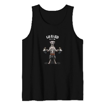 Discover Dalmatian Muscle Training Weightlifting Fitness in Gym Dalmatians Dog Tank Tops