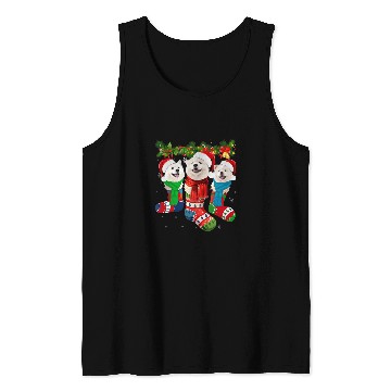 Discover Dog Samoyed In Christmas Socks Tank Tops