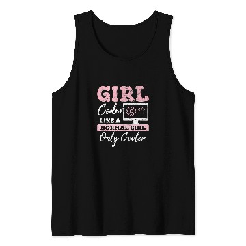 Discover Funny Girl Coder Computer Programming Code Web Developers Tank Tops