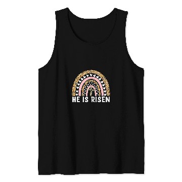 Discover Christian He Is Risen Leopard Rainbow Christian Jesus Happy Easter Day Christ Tank Tops