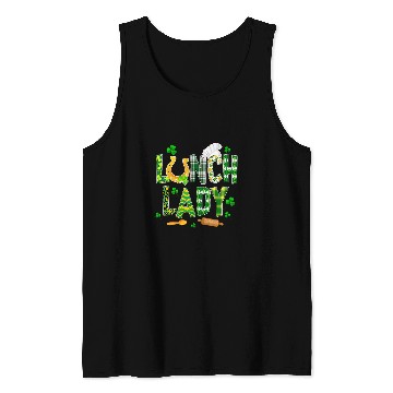 Discover Lunch Lady Happy St Patricks Day Cafeteria Worker Tank Tops