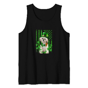 Discover American Flag Shih Tzu Dog Hat Irish St Patricks Day Tank Tops