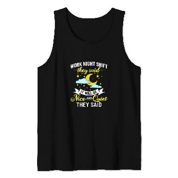 Discover Shift Work Night Job Worker Midnight Funny Coffee 9 Tank Tops