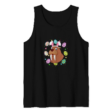 Discover Funny Easter Egg Lover Bunny Ear Walrus Face Easter Sunday Tank Tops