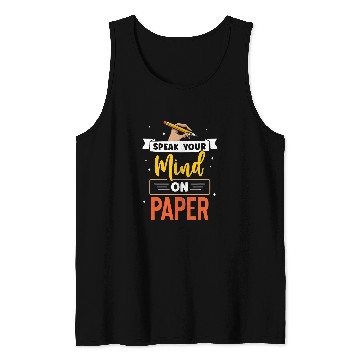 Discover Speak Your Mind On Paper Journal Writing Diary Journaling Tank Tops