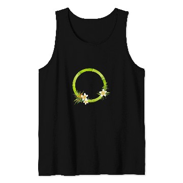 Discover Bamboo frame with leaves and exotic flowers Tank Tops