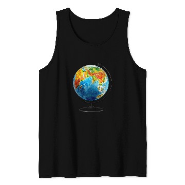 Discover Earth Globe Geography Tank Tops