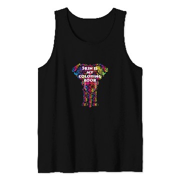 Discover Reading Book Skin Is My Coloring Book Tattoo Artist Graphic Reader Tank Tops
