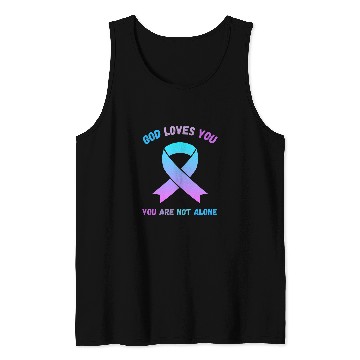Discover God Loves You Are Not Alone Jesus Survive Suicidal Thoughts Tank Tops