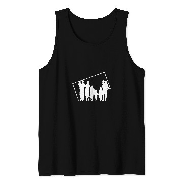 Discover Family Patchwork Brother Sister Silhouette Frame Tank Tops
