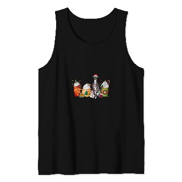 Discover Dog Grayhound Greyhound Dog Coffee Christmas With Santa Hat Tank Tops