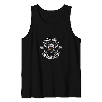 Discover Fireman Firefighter Academy 3RD GenerationAxe Gift2nd Generation Distressed Appare Firemen Tank Tops