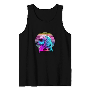 Discover Poodles Synthwave Sunset Aesthetic Poodle dog Tank Tops
