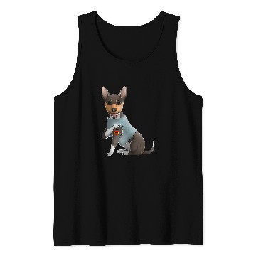 Discover Dog Rat Terrier I Love Mom Tattoo Dog Funny Mothers Day Tank Tops