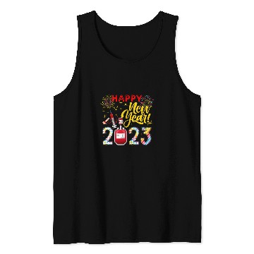Discover Happy New Year Fireworks Funny Phlebotomist Lover Tank Tops