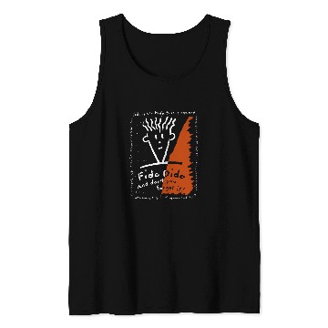 Discover Fido Dido White And Orange Text Frame Tank Tops