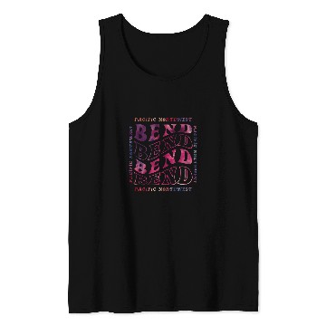 Discover Bend Oregon Wavey Square Tank Tops