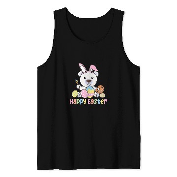 Discover Funny Bear Happy Easter Cute Polar Bear At Easter With Easter Eggs Cute Bears Tank Tops