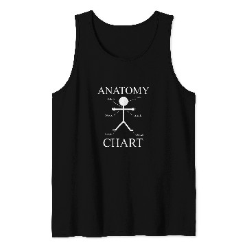 Discover Anatomy Chart Funny Stick Fig Illustration Tank Tops
