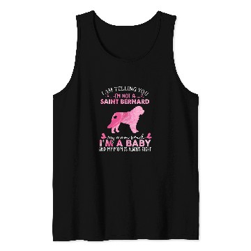 Discover Dog Saint Bernard Mom Baby Funny Cute Dog Owner Lover Christmas Tank Tops