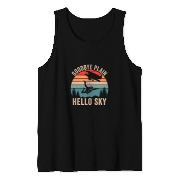 Discover Skydiving Gift Goodbye Plain Hello Sky Funny Skydiving Parachuting Jumping Tank Tops