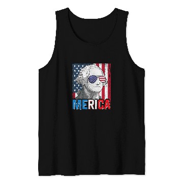 Discover George Washington 4th Of July Merica Men Women American Flag Tank Tops