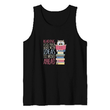 Discover Reading Book Library Librarian Bookworm Owl Reader Tank Tops