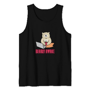 Discover Funny Bear Bearly Awake Programmer Computer Programming Coding Cute Bears Tank Tops