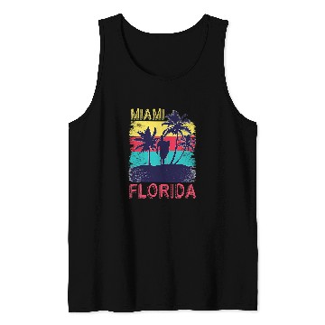 Discover Surf Life Retro Summer Surfing South Beach Tropical Miami Florida Tank Tops
