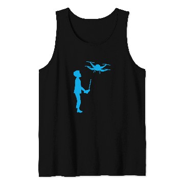 Discover Drone Quadcopter Pilot Flying Model Flight Quadcopter Tank Tops