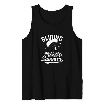 Discover Skydiving Gift Gliding Through Summer Parachute Paragliding Paraglider Tank Tops