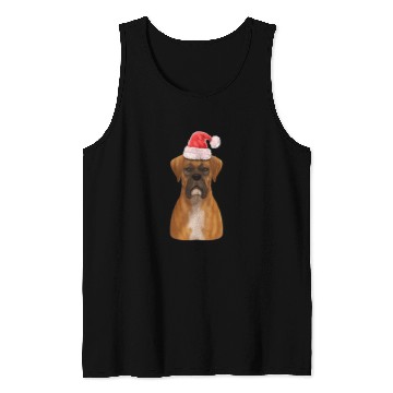 Discover Boxer Dog Santa Claus Christmas Holiday Portrait XMas Tank Tops