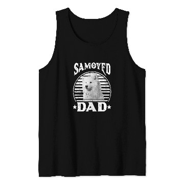 Discover Dog Samoyed Mens Samoyed Dad Retro Happy Fathers Day 13 Tank Tops