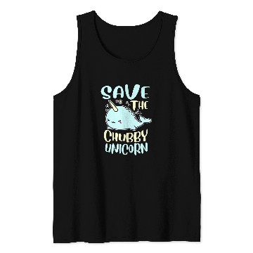 Discover Funny Save The Chubby Unicorns Narwhal Tank Tops