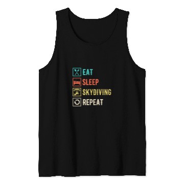 Discover Skydiving Gift Eat Sleep Skydiving Repeat Paragliding Skydiver Skydiving Tank Tops