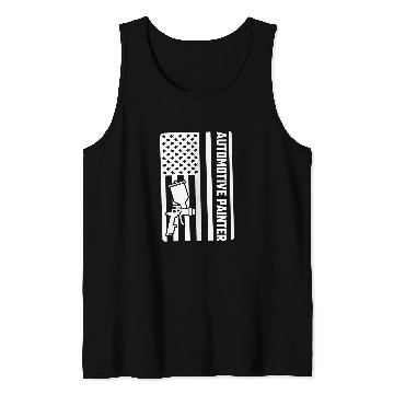 Discover Automotive Painter USA Flag Auto Body Painter Car Graphic Tank Tops