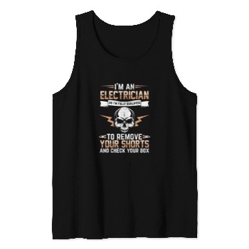 Discover Electrician Men Lineman Electric Dad 4 Tank Tops